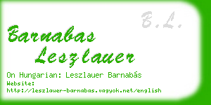 barnabas leszlauer business card