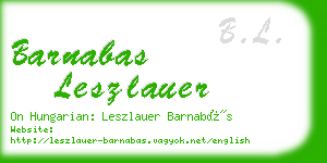 barnabas leszlauer business card